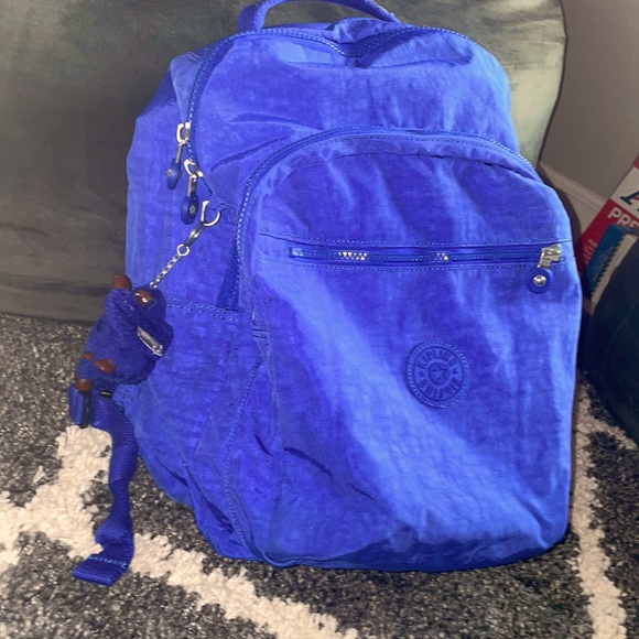 Kipling Bags Bright Blue Kipling Backpack Like New W Kipling Monkey